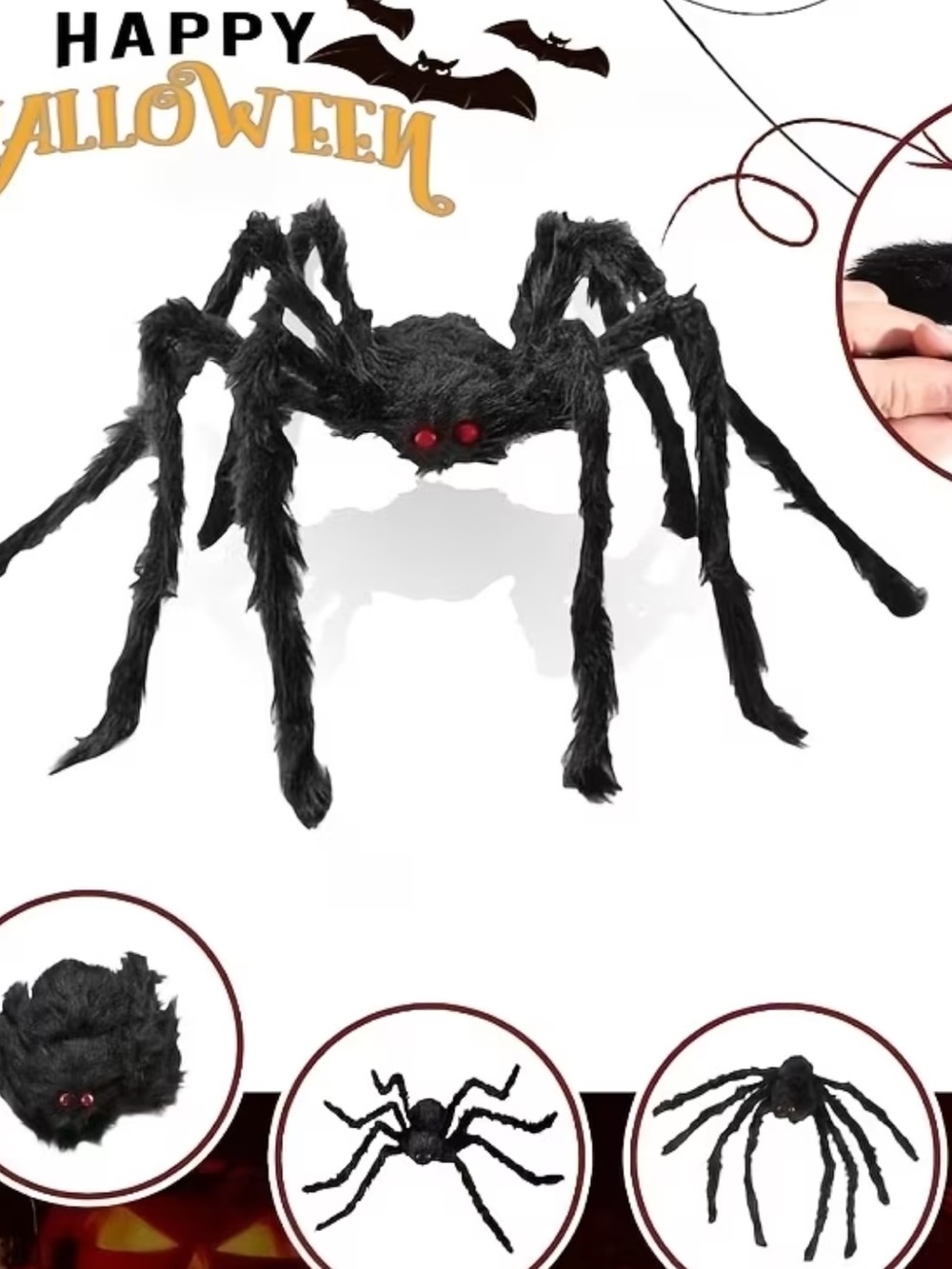 Halloween Big black spiders - Picture 2 of 2
